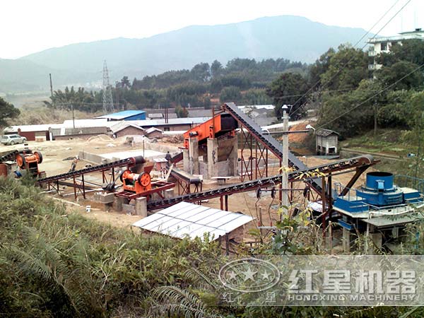 石頭打砂生產線現(xiàn)場示意圖